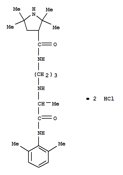 3-Pyrrolidinecarboxamide,N-[3-[[2-[(2,6-dimethylphenyl)amino]-1-methyl-2-oxoethyl]amino]propyl]-2,2,5,5-tetramethyl-,hydrochloride (1:2)