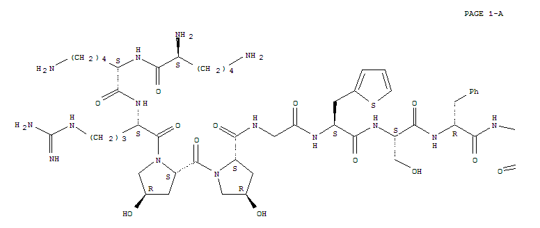 L-Arginine,N2-[N-[N-[N-[N-[N-[trans-4-hydroxy-1-[trans-4-hydroxy-1-[N2-(N2-L-lysyl-L-lysyl)-L-arginyl]-L-prolyl]-L-prolyl]glycyl]-3-(2-thienyl)-L-alanyl]-L-seryl]-D-phenylalanyl]-3-(2-thienyl)-L-alanyl]-