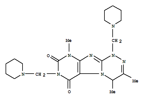 (1,2,4)Triazino(3,4-f)purine-6,8(7H,9H)-dione, 1,4-dihydro-1,7-bis(piperidinomethyl)-3,4,9-trimethyl-
