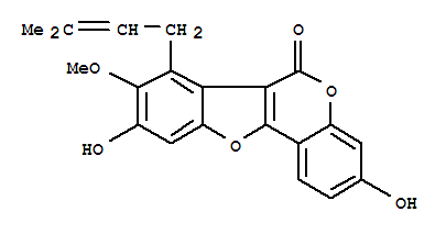 6H-Benzofuro[3,2-c][1]benzopyran-6-one,3,9-dihydroxy-8-methoxy-7-(3-methyl-2-buten-1-yl)-