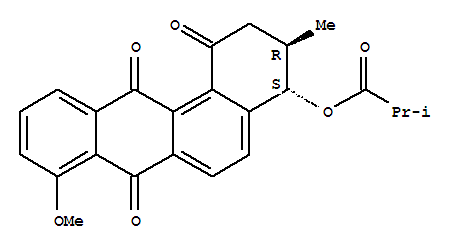 Propanoicacid, 2-methyl-, 1,2,3,4,7,12-hexahydro-8-methoxy-3-methyl-1,7,12-trioxobenz[a]anthracen-4-ylester, (3R-trans)-