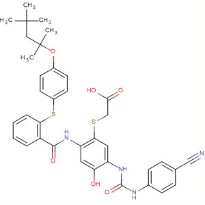 Acetic acid,[[5-[[[(4-cyanophenyl)amino]carbonyl]amino]-4-hydroxy-2-[[2-[[4-(1,1,3,3-tetramethylbutoxy)phenyl]thio]benzoyl]amino]phenyl]thio]-