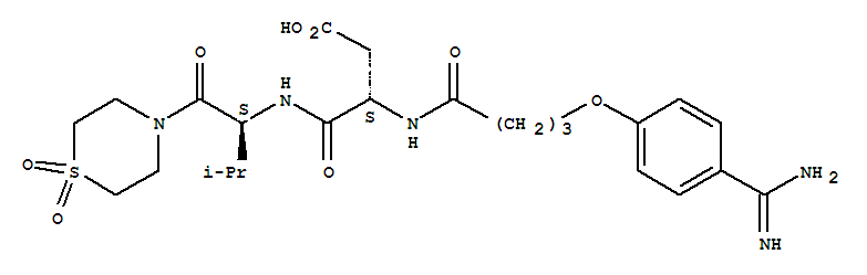 butanoic acid, 3-[[4-[4-(aminoiminomethyl)phenoxy]-1-oxobutyl]amino]-4-[[(1S)-1-[(1,1-dioxido-4-thiomorpholinyl)carbonyl]-2-methylpropyl]amino]-4-oxo-, (3S)-