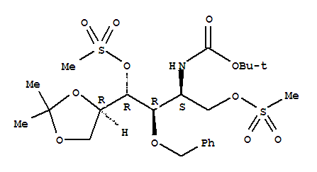 D-Galactitol, 2-deoxy-2-(1,1-dimethylethoxy)carbonylamino-5,6-O-(1-methylethylidene)-3-O-(phenylmethyl)-, 1,4-dimethanesulfonate