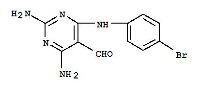 2,4-diamino-6-[(4-bromophenyl)amino]pyrimidine-5-carbaldehyde