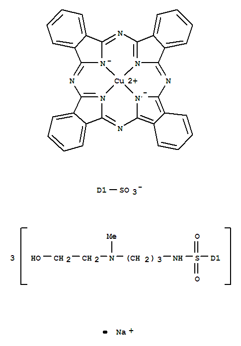 Cuprate(1-), [C,C,C-tris[[[3-[(2-hydroxyethyl)methylamino]propyl]amino]sulfonyl]-29H,31H-phthalocyanine-C-sulfonato(3-)-N29,N30,N31,N32]-,sodium