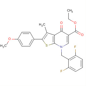 Thieno[2,3-b]pyridine-5-carboxylic acid,7-[(2,6-difluorophenyl)methyl]-4,7-dihydro-2-(4-methoxyphenyl)-3-methyl-4-oxo-, ethyl ester