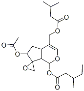 3-Methylvaleric acid 6-acetyloxy-4a,5,6,7a-tetrahydro-4-[(3-methyl-1-oxobutoxy)methyl]spiro[cyclopenta[c]pyran-7(1H),2-oxiran]-1-yl ester