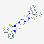 3-[[4-[[4,4-diphenyl-2,5-bis(sulfanylidene)imidazolidin-1-yl]methyl]piperazin-1-yl]methyl]-5,5-diphenylimidazolidine-2,4-dithione