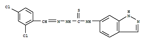 (2E)-2-(2,4-dichlorobenzylidene)-N-(1H-indazol-6-yl)hydrazinecarbothioamide
