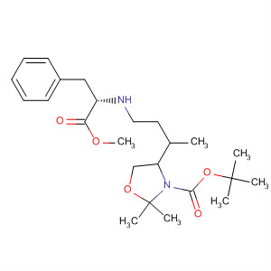 3-Oxazolidinecarboxylic acid,4-[(1R)-3-[[(1S)-2-methoxy-2-oxo-1-(phenylmethyl)ethyl]amino]-1-methylpropyl]-2,2-dimethyl-, 1,1-dimethylethyl ester, (4S)-