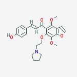 (2E)-1-[4,7-dimethoxy-6-(2-pyrrolidin-1-ylethoxy)-1-benzofuran-5-yl]-3-(4-hydroxyphenyl)prop-2-en-1-one
