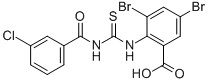 3,5-DIBROMO-2-[[[(3-CHLOROBENZOYL)AMINO]THIOXOMETHYL]AMINO]-BENZOIC ACID