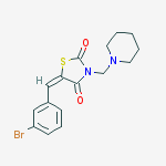 (5e)-5-[(3-bromophenyl)methylidene]-3-(piperidin-1-ylmethyl)-1,3-thiazolidine-2,4-dione
