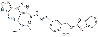 1H-1,2,3-TRIAZOLE-4-CARBOXYLIC ACID 1-(4-AMINO-1,2,5-OXADIAZOL-3-YL)-5-[(DIETHYLAMINO)METHYL]-,[[3-[(2-BENZOXAZOLYLTHIO)METHYL]-4-METHOXYPHENYL]METHYLENE]HYDRAZIDE