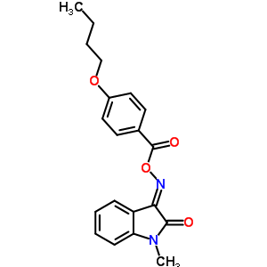 (3E)-1-methyl-1H-indole-2,3-dione 3-{O-[(4-butoxyphenyl)carbonyl]oxime}