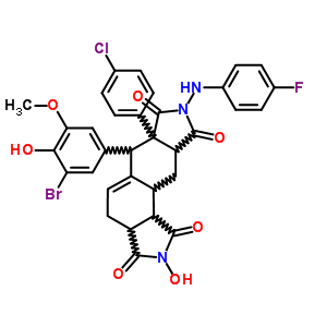 6-(3-bromo-4-hydroxy-5-methoxyphenyl)-6a-(4-chlorophenyl)-8-[(4-fluorophenyl)amino]-2-hydroxy-3a,4,6,6a,9a,10,10a,10b-octahydroisoindolo[5,6-e]isoindole-1,3,7,9(2H,8H)-tetrone