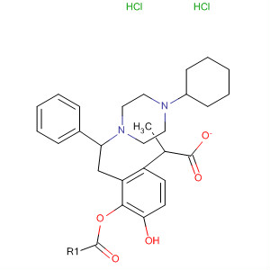 Phenol, 3-[2-(4-cyclohexyl-1-piperazinyl)-2-phenylethyl]-, propanoate(ester), dihydrochloride