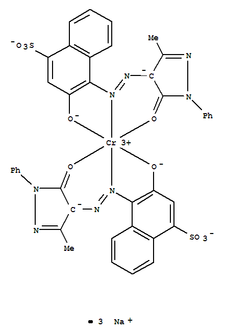 trisodium bis[4-[(4,5-dihydro-3-methyl-5-oxo-1-phenyl-1H-pyrazol-4-yl)azo]-3-hydroxynaphthalene-1-sulphonato(3-)]chromate(3-)