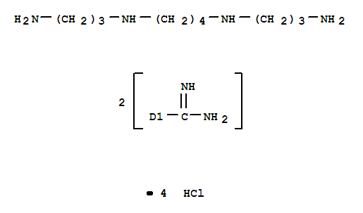 1,4-Butanediamine,N,N'-bis(3-aminopropyl)-, bis(aminoiminomethyl) deriv., tetrahydrochloride(9CI)