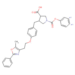 1,3-Pyrrolidinedicarboxylic acid,4-[[4-[2-(5-methyl-2-phenyl-4-oxazolyl)ethoxy]phenyl]methyl]-, 1-phenylester, (3R,4S)-rel-