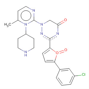 Pyrimido[5,4-e]-1,2,4-triazine-5,7(1H,6H)-dione,3-[5-(3-chlorophenyl)-2-furanyl]-6-methyl-1-(4-piperidinyl)-