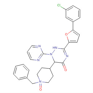 Pyrimido[5,4-e]-1,2,4-triazine-5,7(1H,6H)-dione,3-[5-(3-chlorophenyl)-2-furanyl]-6-[1-(phenylmethyl)-4-piperidinyl]-