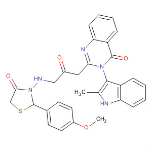 4(3H)-Quinazolinone,2-[3-[[2-(4-methoxyphenyl)-4-oxo-3-thiazolidinyl]amino]-2-oxopropyl]-3-(2-methyl-1H-indol-3-yl)-