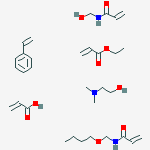 2-Propenoic acid, polymer with N-(butoxymethyl)-2-propenamide, ethenylbenzene, ethyl 2-propenoate and N-(hydroxymethyl)-2-propenamide, compd. with 2-(dimethylamino)ethanol