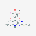5-(4-hydroxy-3-iodo-5-methoxyphenyl)-8,8-dimethyl-2-(prop-2-en-1-ylsulfanyl)-5,8,9,10-tetrahydropyrimido[4,5-b]quinoline-4,6(1H,7H)-dione