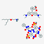 Xanthylium, 9-(2-carboxyphenyl)-3,6-bis(diethylamino)-, hydrogen bis[3-[(4,5-dihydro-3-methyl- 5-oxo-1-phenyl-1H-pyrazol-4-yl)azo]-2-hydroxy -5-nitrobenzenesulfonato(3-)]chromate(3-) (1:2:1), compd. with 3-[(2-butylhexyl)oxy]-1-propanamine (1:1)