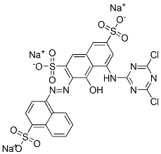 trisodium 5-[(4,6-dichloro-1,3,5-triazin-2-yl)amino]-4-hydroxy-3-[(4-sulphonato-1-naphthyl)azo]naphthalene-2,7-disulphonate