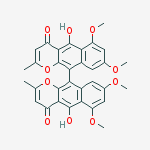5,5'-dihydroxy-6,6',8,8'-tetramethoxy-2,2'-dimethyl-4H,4'H-10,10'-bibenzo[g]chromene-4,4'-dione