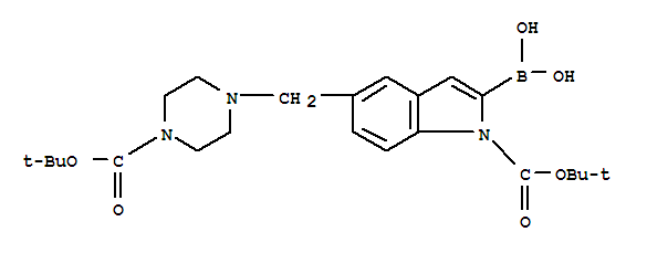 1H-Indole-1-carboxylic acid, 2-borono-5-[[4-[(1,1-dimethylethoxy)carbonyl]-1-piperazinyl]methyl]-, 1-(1,1-dimethylethyl) ester