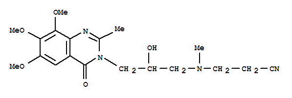 Propanenitrile,  3-[[2-hydroxy-3-(6,7,8-trimethoxy-2-methyl-4-oxo-3(4H)-quinazolinyl)propyl]methylamino]-