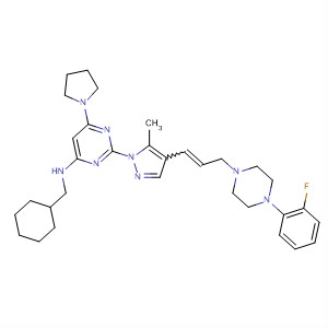 4-Pyrimidinamine,N-(cyclohexylmethyl)-2-[4-[3-[4-(2-fluorophenyl)-1-piperazinyl]-1-propenyl]-5-methyl-1H-pyrazol-1-yl]-6-(1-pyrrolidinyl)-
