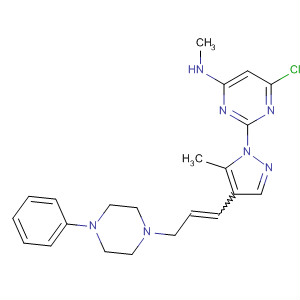 4-Pyrimidinamine,6-chloro-N-methyl-2-[5-methyl-4-[3-(4-phenyl-1-piperazinyl)-1-propenyl]-1H-pyrazol-1-yl]-
