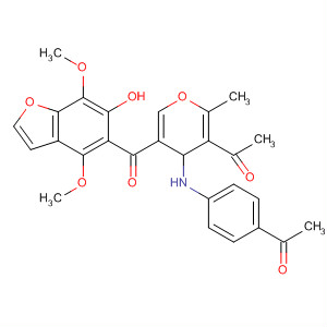 Ethanone,1-[4-[[3-acetyl-5-[(6-hydroxy-4,7-dimethoxy-5-benzofuranyl)carbonyl]-2-methyl-4H-pyran-4-yl]amino]phenyl]-