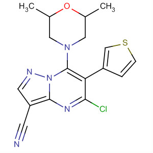 Pyrazolo[1,5-a]pyrimidine-3-carbonitrile,5-chloro-7-(2,6-dimethyl-4-morpholinyl)-6-(3-thienyl)-