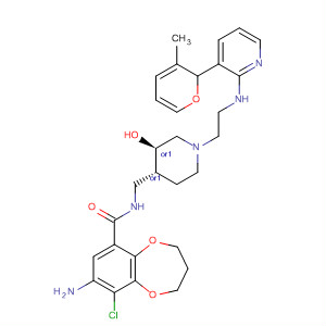 2H-1,5-Benzodioxepin-6-carboxamide,8-amino-9-chloro-3,4-dihydro-N-[[(3R,4R)-3-hydroxy-1-[2-[(3-methylpyrazinyl)amino]ethyl]-4-piperidinyl]methyl]-, rel-