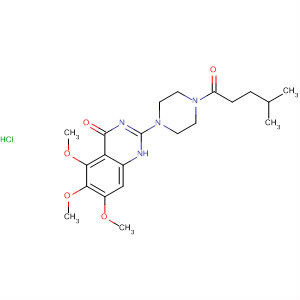 Piperazine,1-(1,4-dihydro-5,6,7-trimethoxy-4-oxo-2-quinazolinyl)-4-(4-methyl-1-oxopentyl)-, monohydrochloride