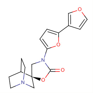 Spiro[1-azabicyclo[2.2.2]octane-3,5'-oxazolidin]-2'-one,3'-[2,3'-bifuran]-5-yl-, (3R)-