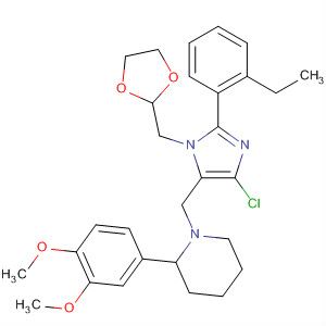 Piperidine,1-[[4-chloro-1-(1,3-dioxolan-2-ylmethyl)-2-(2-ethylphenyl)-1H-imidazol-5-yl]methyl]-2-(3,4-dimethoxyphenyl)-