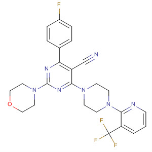 5-Pyrimidinecarbonitrile,4-(4-fluorophenyl)-2-(4-morpholinyl)-6-[4-[3-(trifluoromethyl)-2-pyridinyl]-1-piperazinyl]-