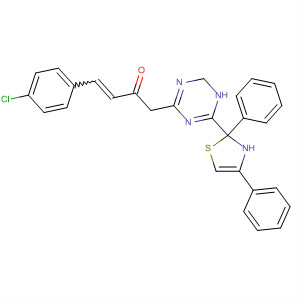 2-Propen-1-one,3-(4-chlorophenyl)-1-(3,4-dihydro-6-methyl-2,4-diphenyl-2H-thiazolo[3,2-a]-1,3,5-triazin-7-yl)-
