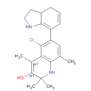 3-Quinolinol,5-chloro-1,2,3,4-tetrahydro-6-(1H-indol-7-yl)-2,2,4,8-tetramethyl-,(3R,4S)-rel-