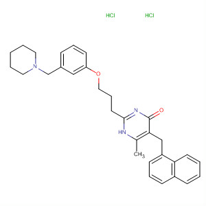 4(1H)-Pyrimidinone,6-methyl-5-(1-naphthalenylmethyl)-2-[3-[3-(1-piperidinylmethyl)phenoxy]propyl]-, dihydrochloride