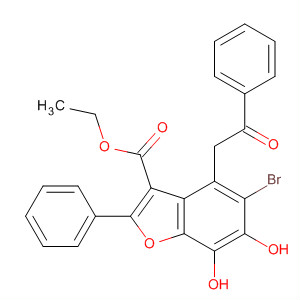 3-Benzofurancarboxylic acid,6-bromo-4,5-dihydroxy-7-(2-oxo-2-phenylethyl)-2-phenyl-, ethyl ester