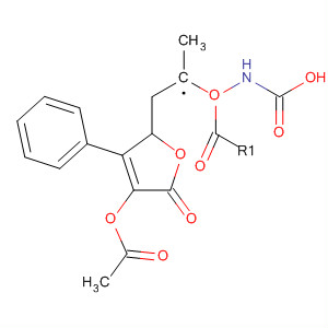 Carbamic acid,[2-[4-(acetyloxy)-2,5-dihydro-5-oxo-3-phenyl-2-furanyl]ethyl]-, methylester
