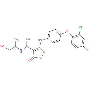 4-Isothiazolecarboximidamide,5-[[4-(2-chloro-4-fluorophenoxy)phenyl]amino]-2,3-dihydro-N-(2-hydroxy-1-methylethyl)-3-oxo-